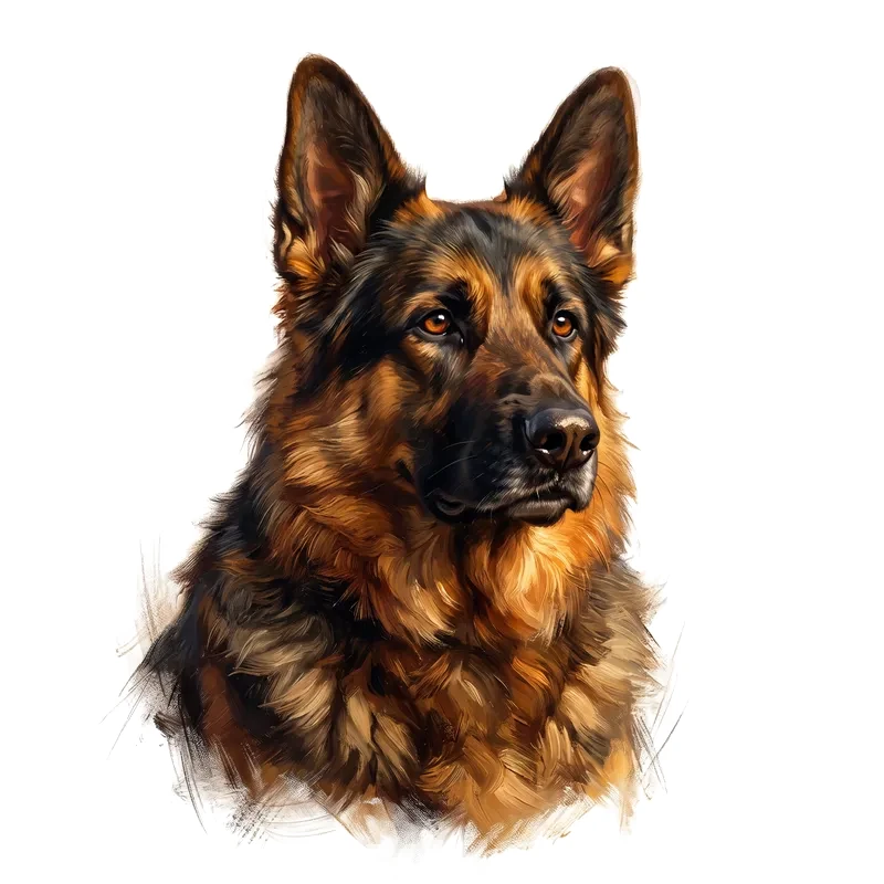 Oil Painting German Shepherd portrait