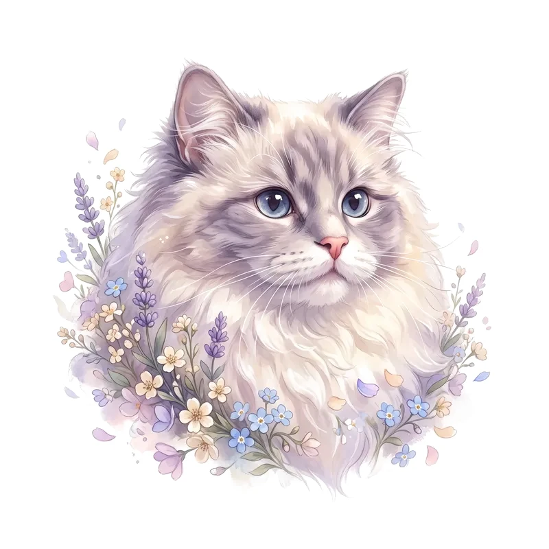 Dreamy Ragdoll cat portrait